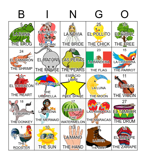 MEXICAN BINGO Card