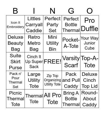 Thirty One Bingo Card