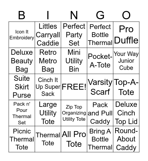 Thirty One Bingo Card