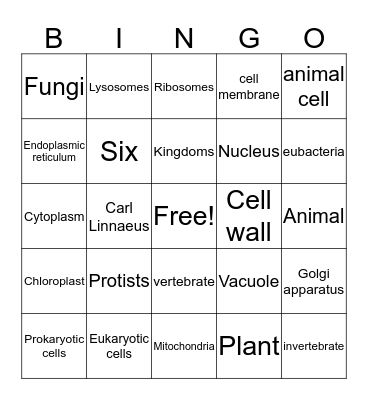 Cells Bingo Card