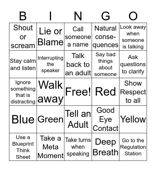 How Do We Handle Conflict? Play Bingo! Bingo Card