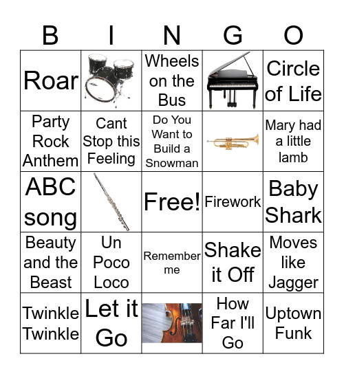 Musical IQ (1-3) Bingo Card