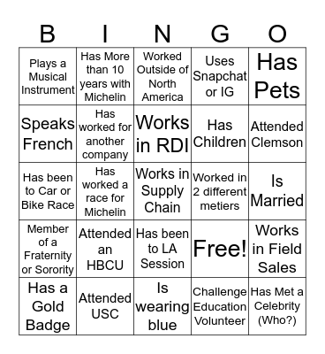 AAN Human Bingo Card