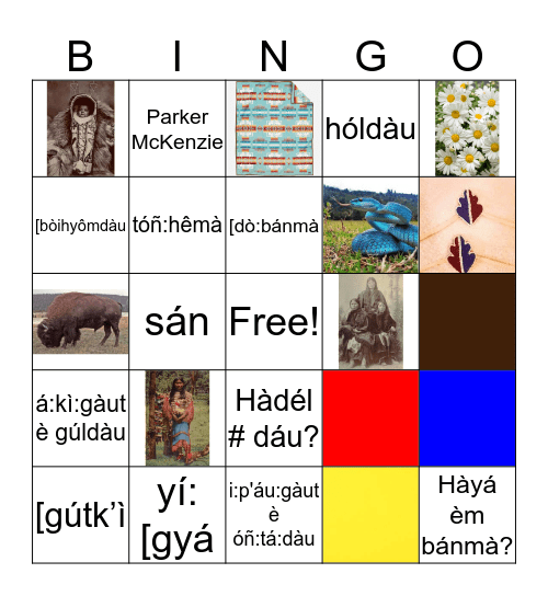 KIOWA BINGO Card