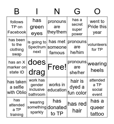 Mingle Bingo Card