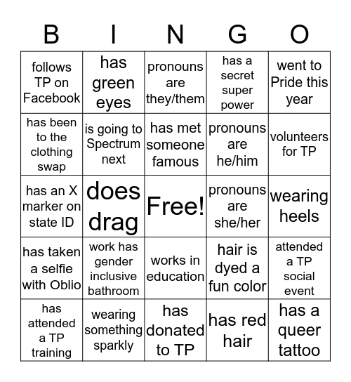 Mingle Bingo Card