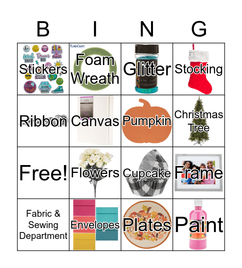 Hobby Lobby Scavenger Hunt Bingo Card