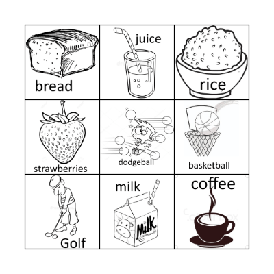 Let's eat / drink / play... Bingo Card