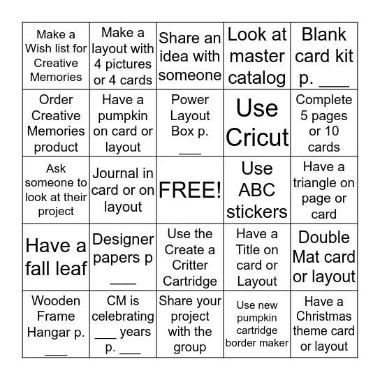 CroptoberFest Catalog Bingo Card