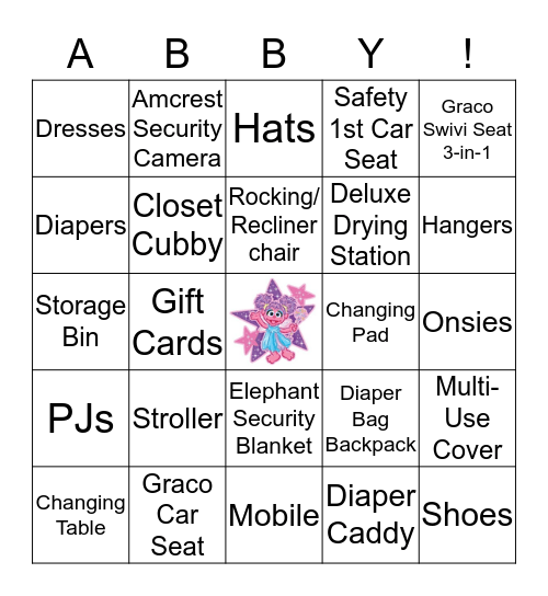 Abby's Magical Bingo Card