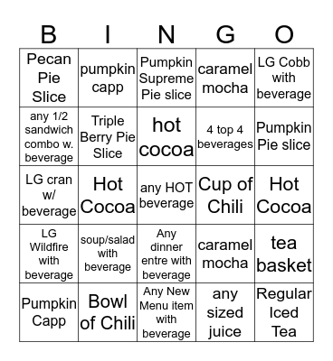 Fall-iday Fun Bingo Card