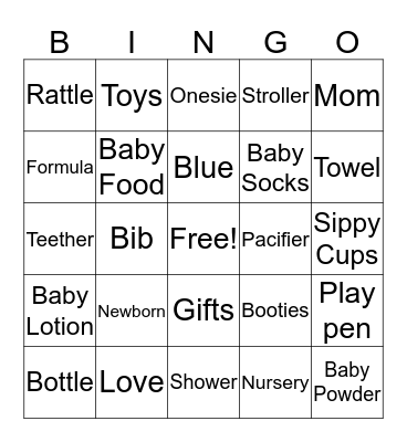 BABY SHOWER BINGO Card