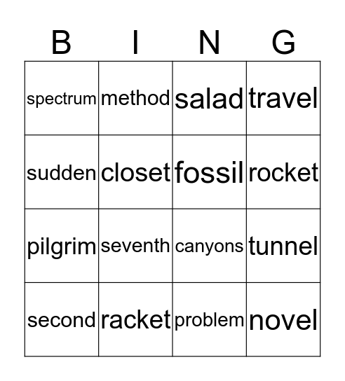 Schwa  Bingo Card