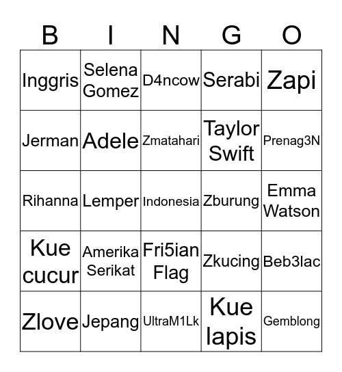 SRV_97JAEHYUN Bingo Card