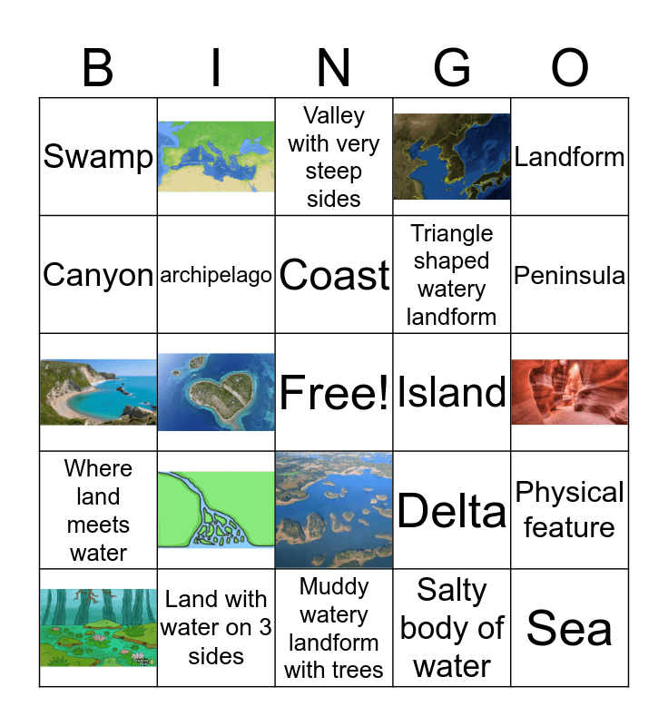 Landform Bingo! Bingo Card