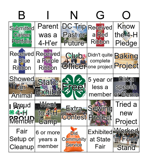 4 - H Bingo Card