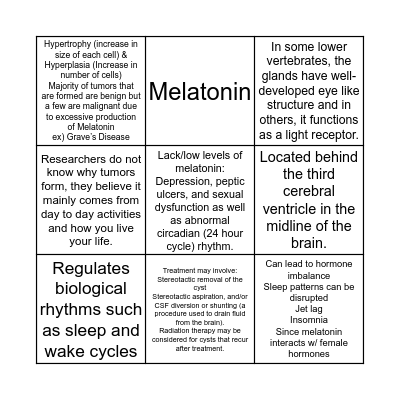 Endocrine Bingo Card