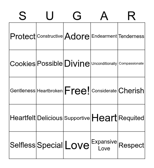 Sugar Cookie Bingo Card