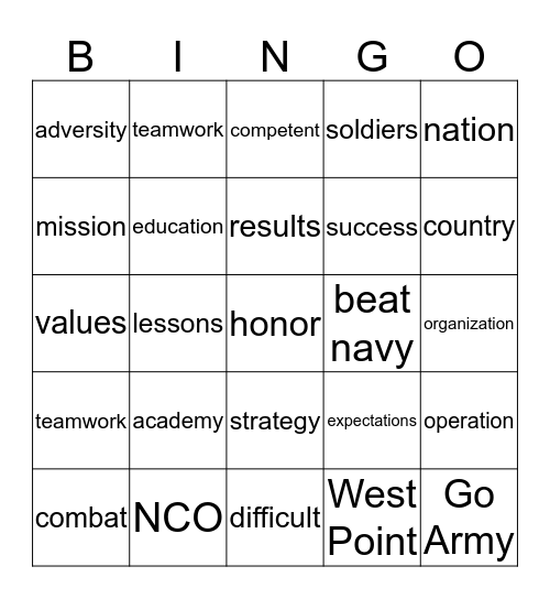 Thayer Award 2019 Bingo Card