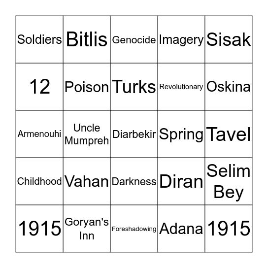 Forgotten Fire Fly Swat Ch. 6-7 Bingo Card