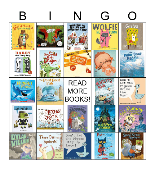 Kinder Books Bingo Card