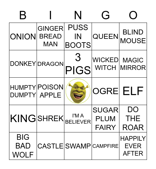 SHREK Bingo Card