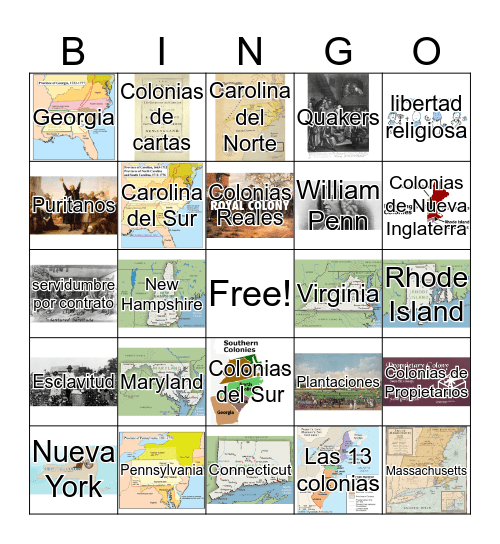 Las 13 Colonias Bingo Card