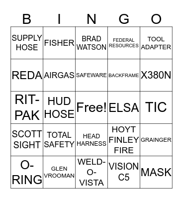 3M SCOTT SAFETY BINGO Card