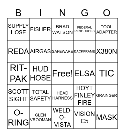 3M SCOTT SAFETY BINGO Card