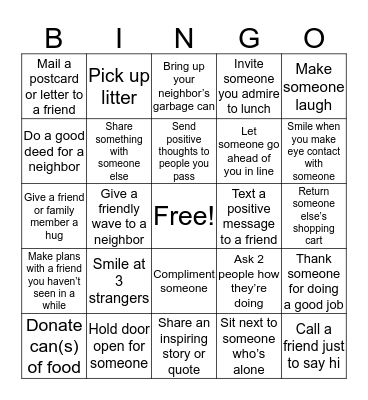 Thanksgiving Bingo Card