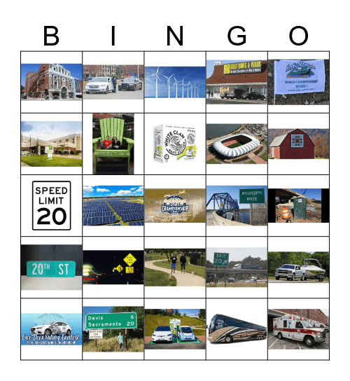 Road Trip Bingo Card