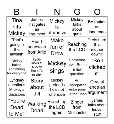 The most awesome lunch ever! Bingo Card