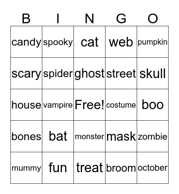 Halloween Bingo Card