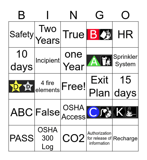 October Safety Bingo 2019 Bingo Card