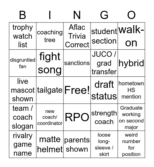 CFB FTB Bingo Card