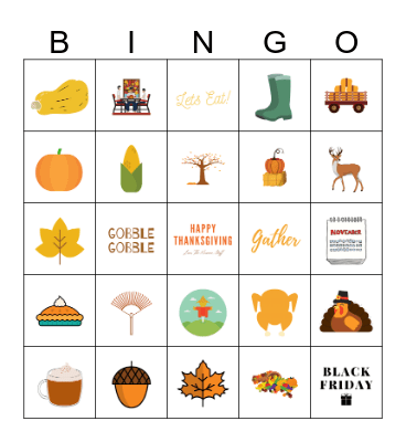 Thanksgiving Bingo Card