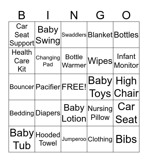 Ashwini Nitin's Baby Shower Bingo Card