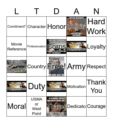 Thayer Award Dinner  Bingo Card