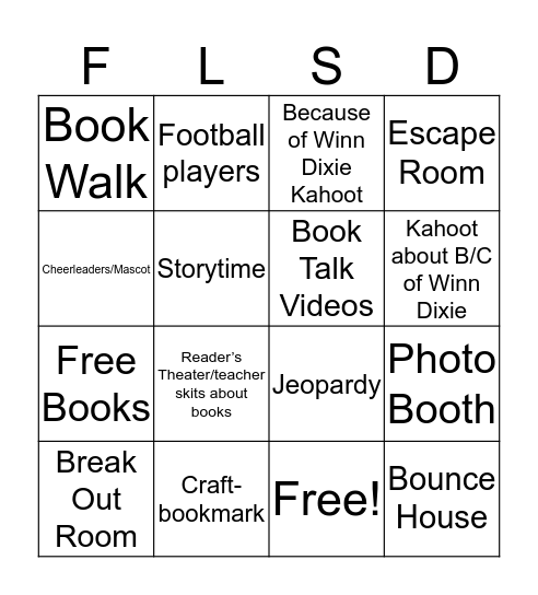 Fountain Lake Cobra Digital Prep Academy Bingo Card