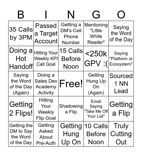 BDR Friday Bingo Blitz Bingo Card