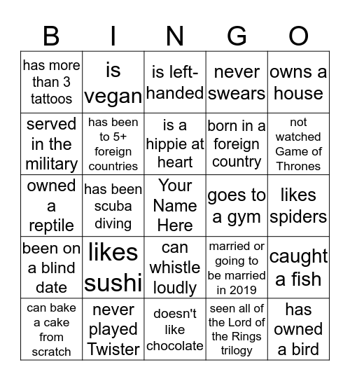 SSPCA Full House Bingo Card