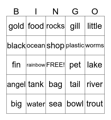 Fish Bingo Card