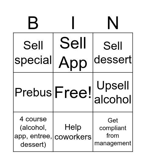 Something Different Bingo Card