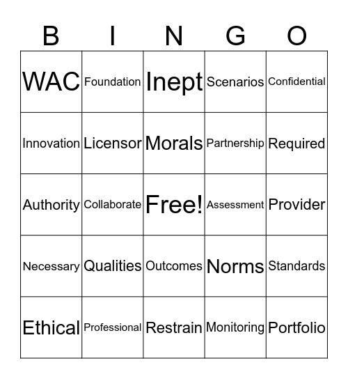 Module 1 Vocab Bingo Card