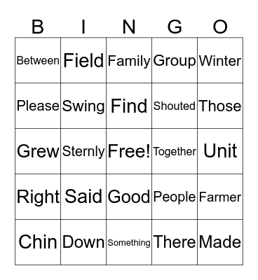 2nd Bingo Card