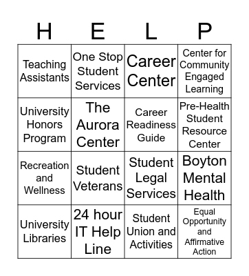 Resource Bingo Card