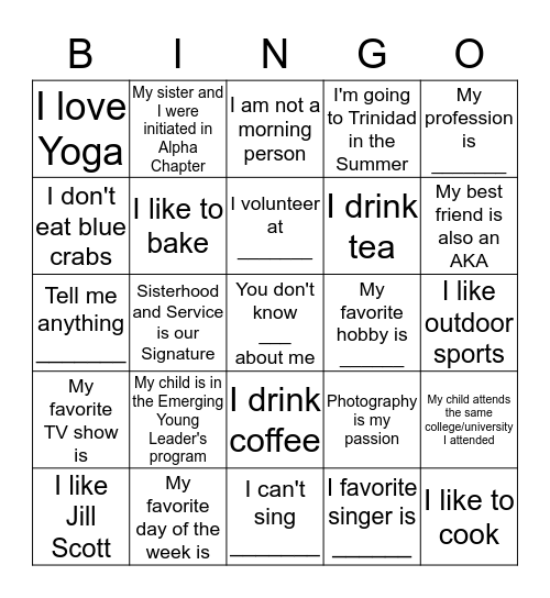 Card 2: Who Am I? Bingo Card