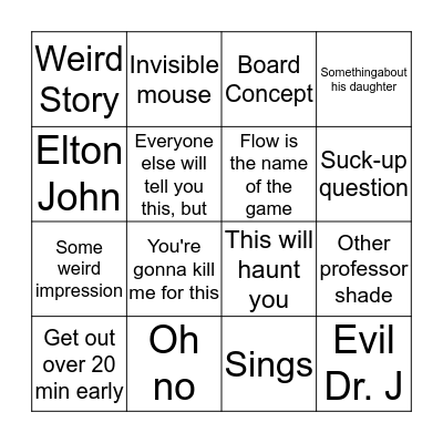 Dr. Bob Bingo Card