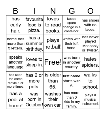 A heart for People! Bingo Card