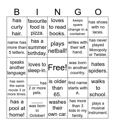 A heart for People! Bingo Card